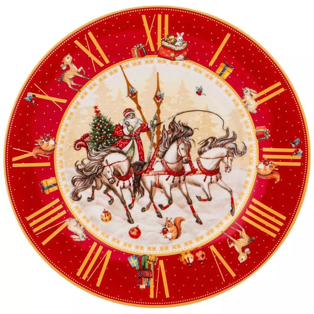 Тарелка Часы (красная)