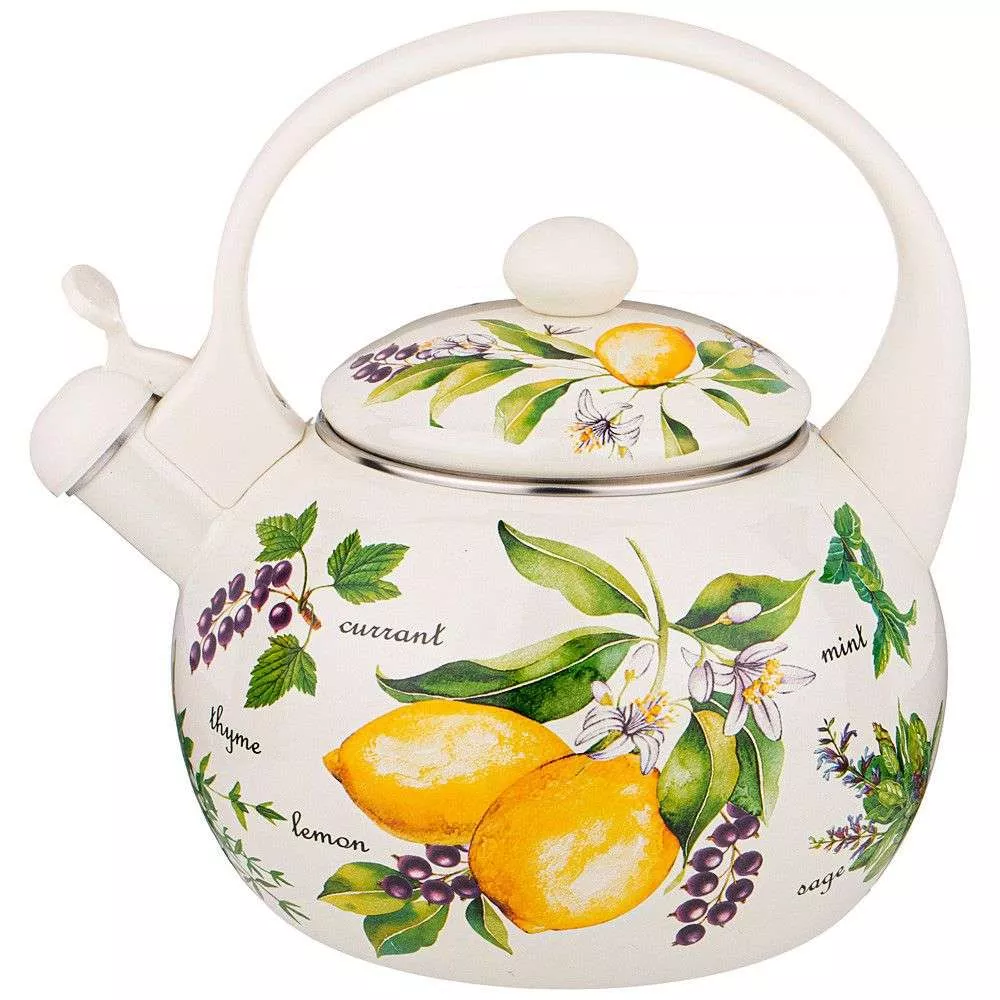 Чайник эмалированный со свистком Lemon