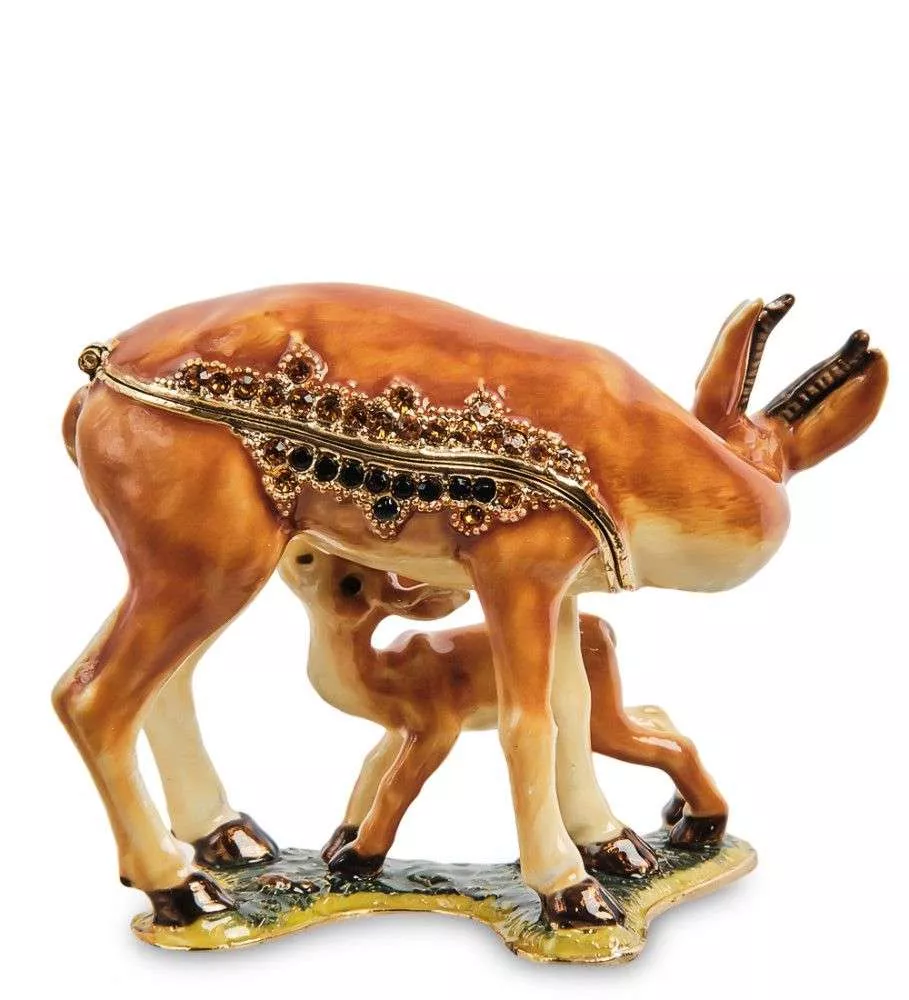 Шкатулка Косуля с детенышем