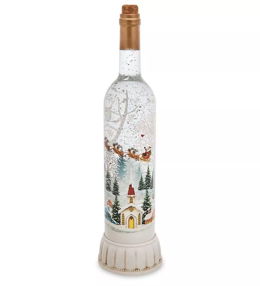 Новогодняя бутылка с подсветкой
