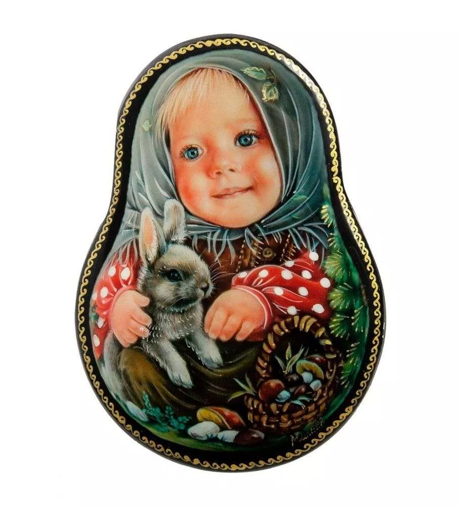 Шкатулка в технике декупаж Матрешка