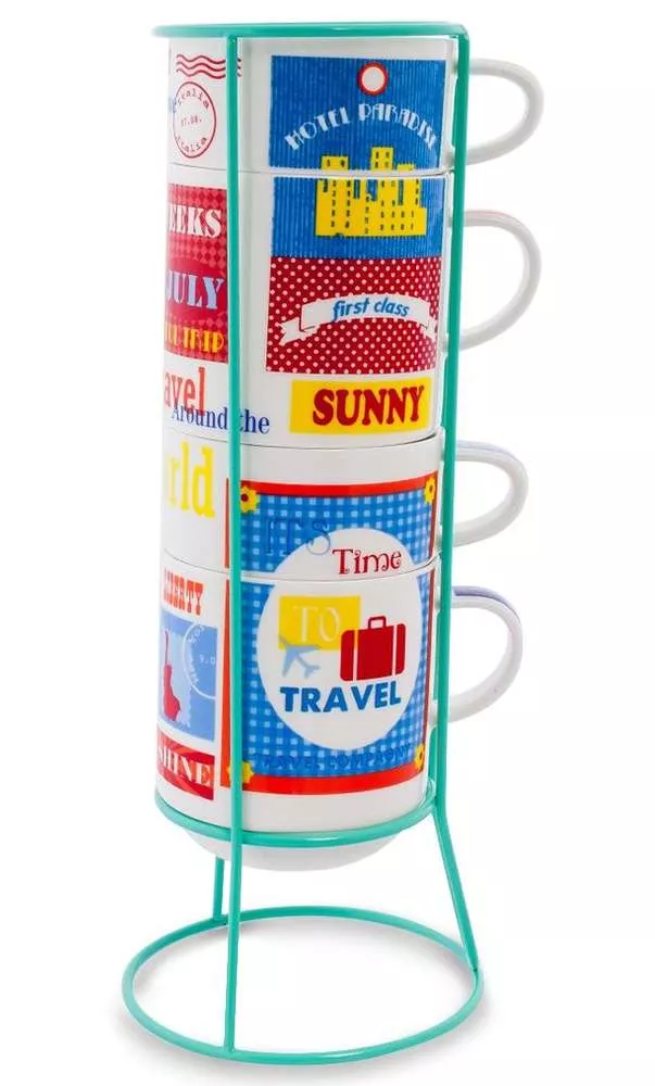 Набор кружек на подставке Travel Time