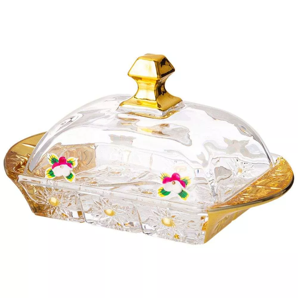 Масленка Gold glass и нож