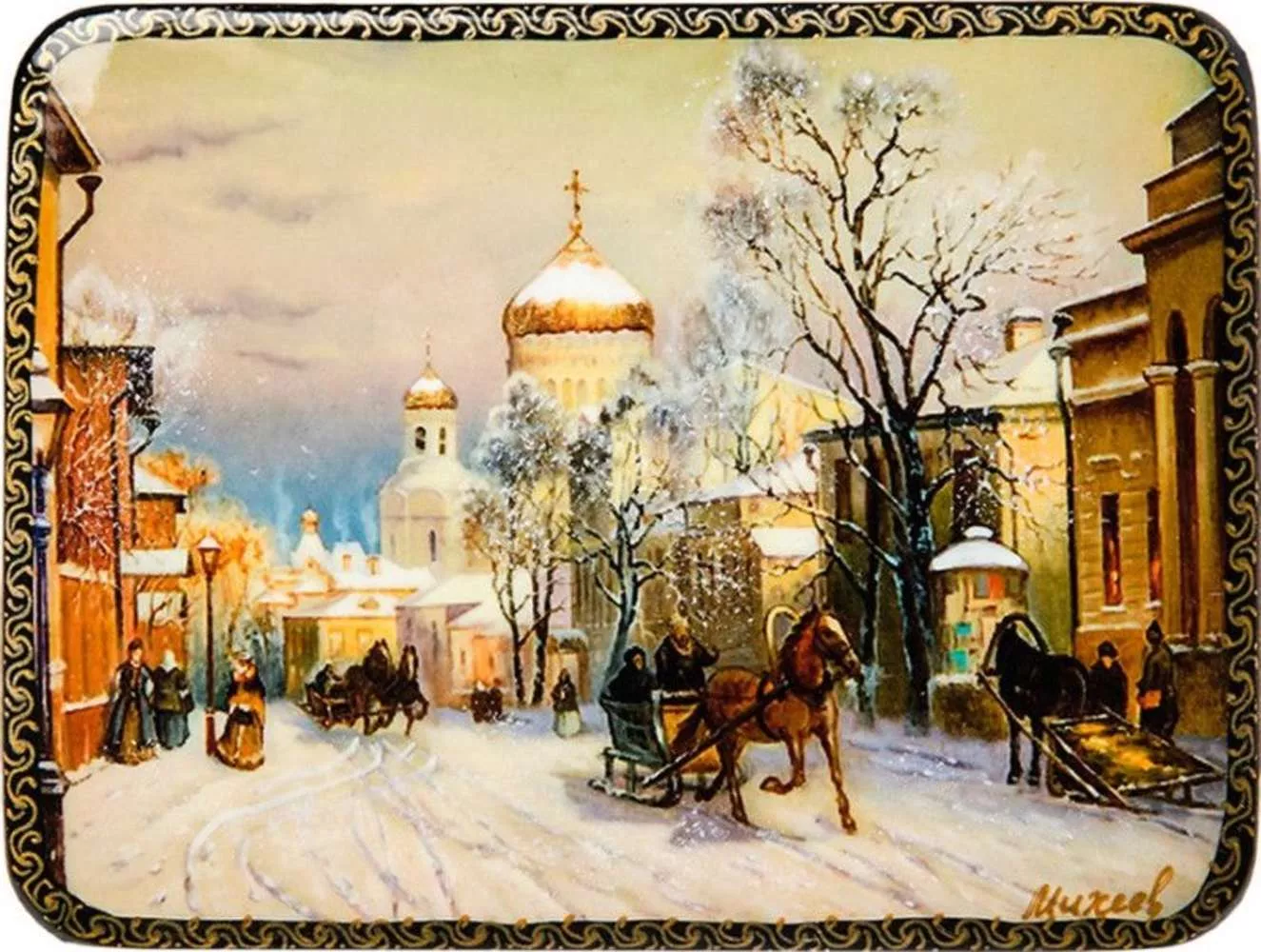 Шкатулка в технике декупаж Старая Москва