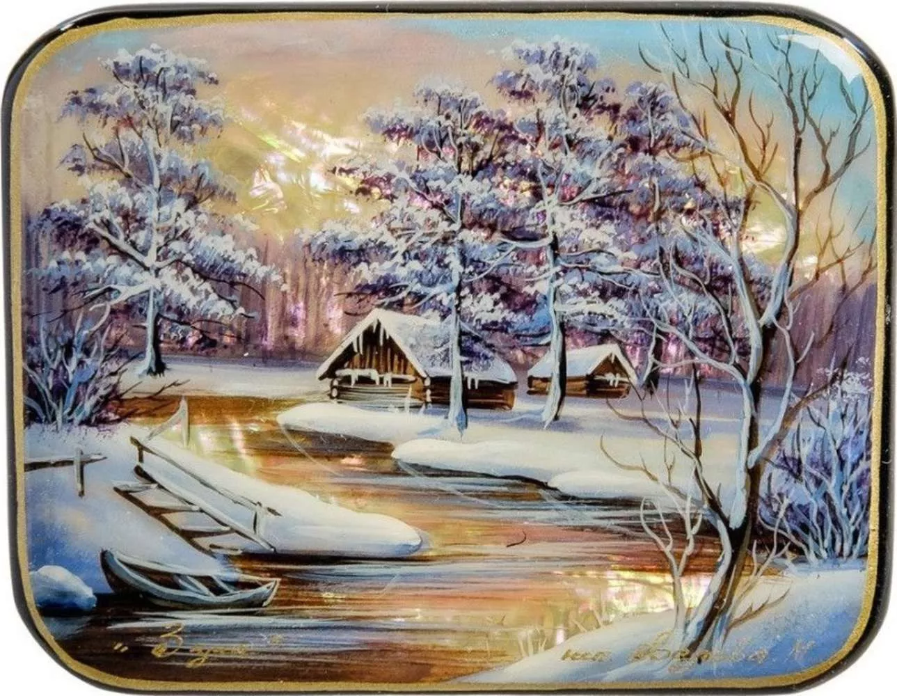 Шкатулка Зимний пейзаж (Белова)