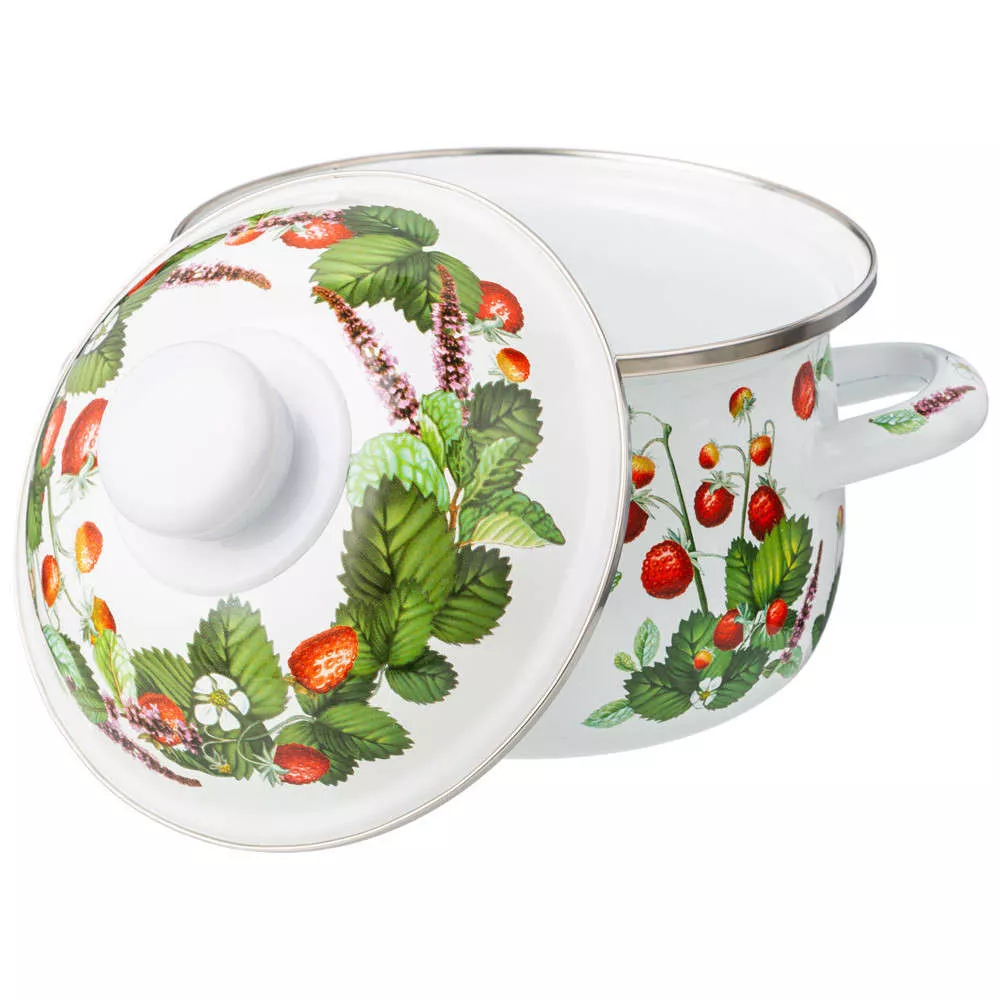Кастрюля эмалированная Berry Tea