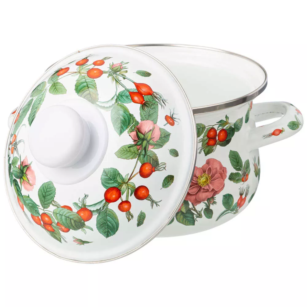 Кастрюля эмалированная Rosehip Tea