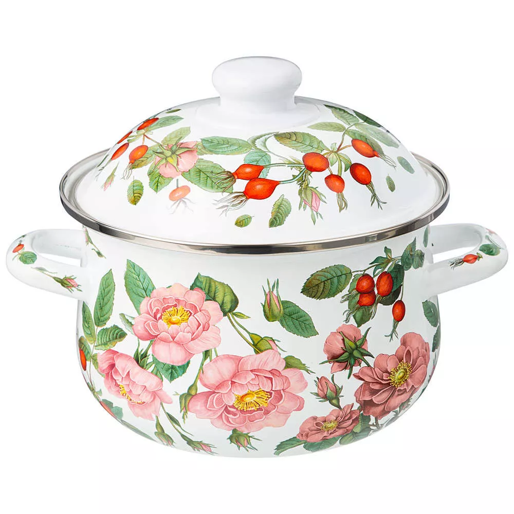 Кастрюля эмалированная Rosehip Tea