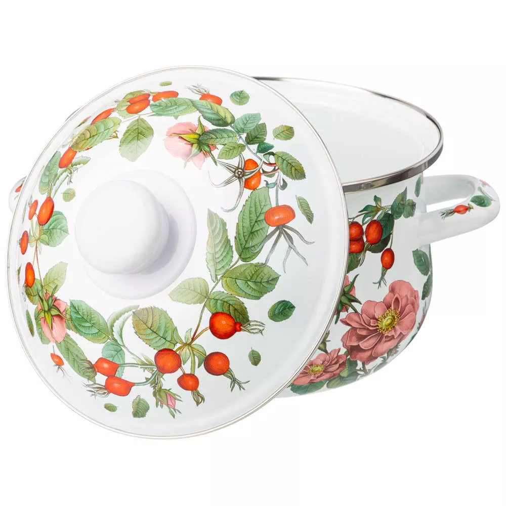Кастрюля эмалированная Rosehip Tea