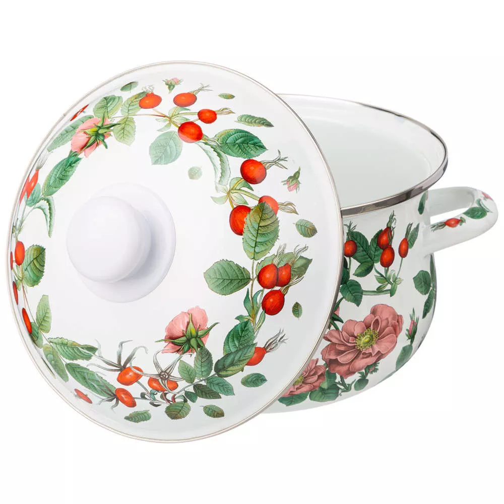 Кастрюля эмалированная Rosehip Tea