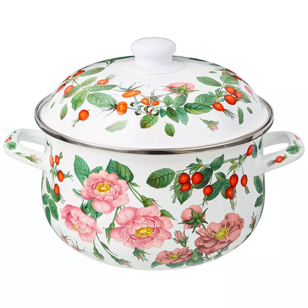 Кастрюля эмалированная Rosehip Tea