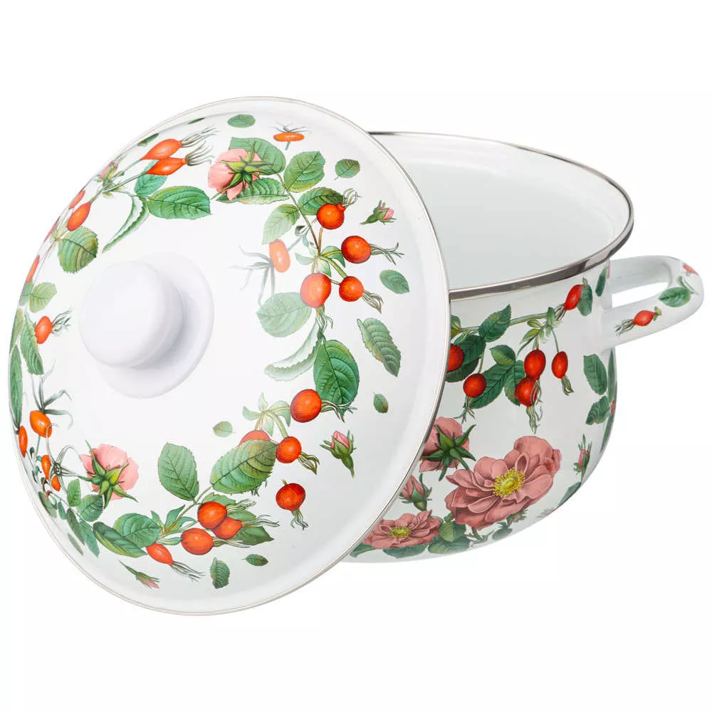 Кастрюля эмалированная Rosehip Tea