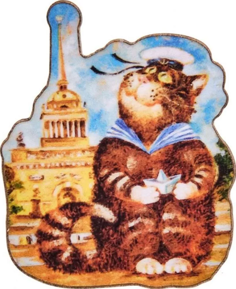 Брошь деревянная В мечтах о море