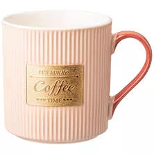 Кружка Coffee (розовая с золотой деталью)