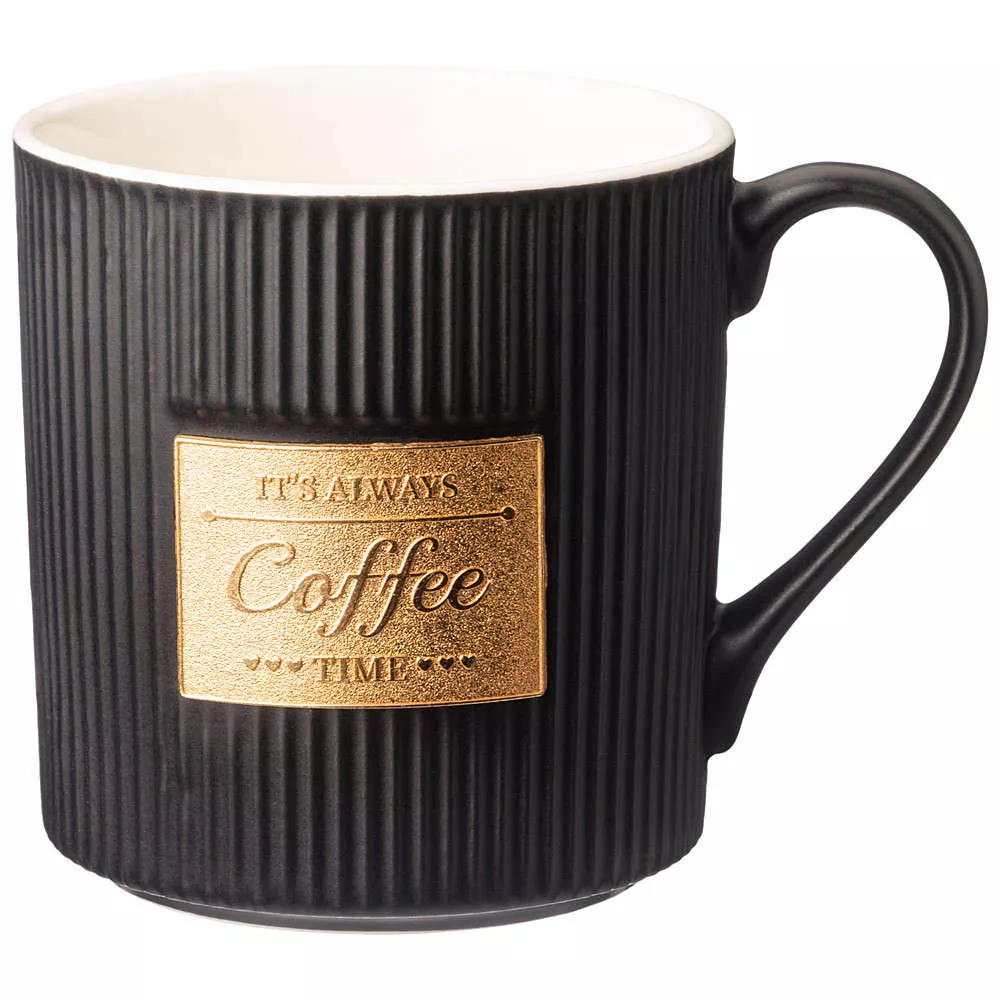 Кружка Coffee (черная с золотой деталью)