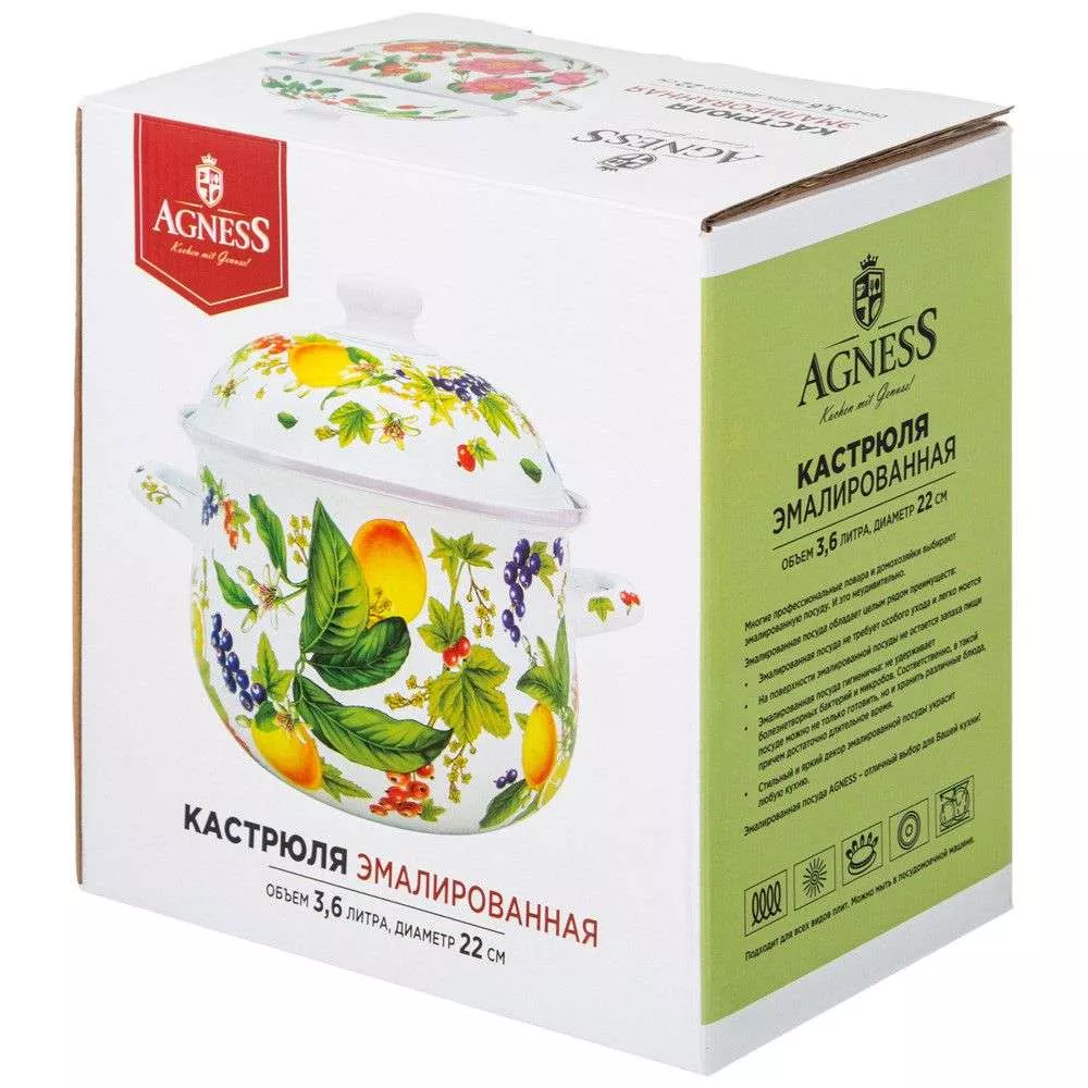 Кастрюля эмалированная Фруктовая корзина