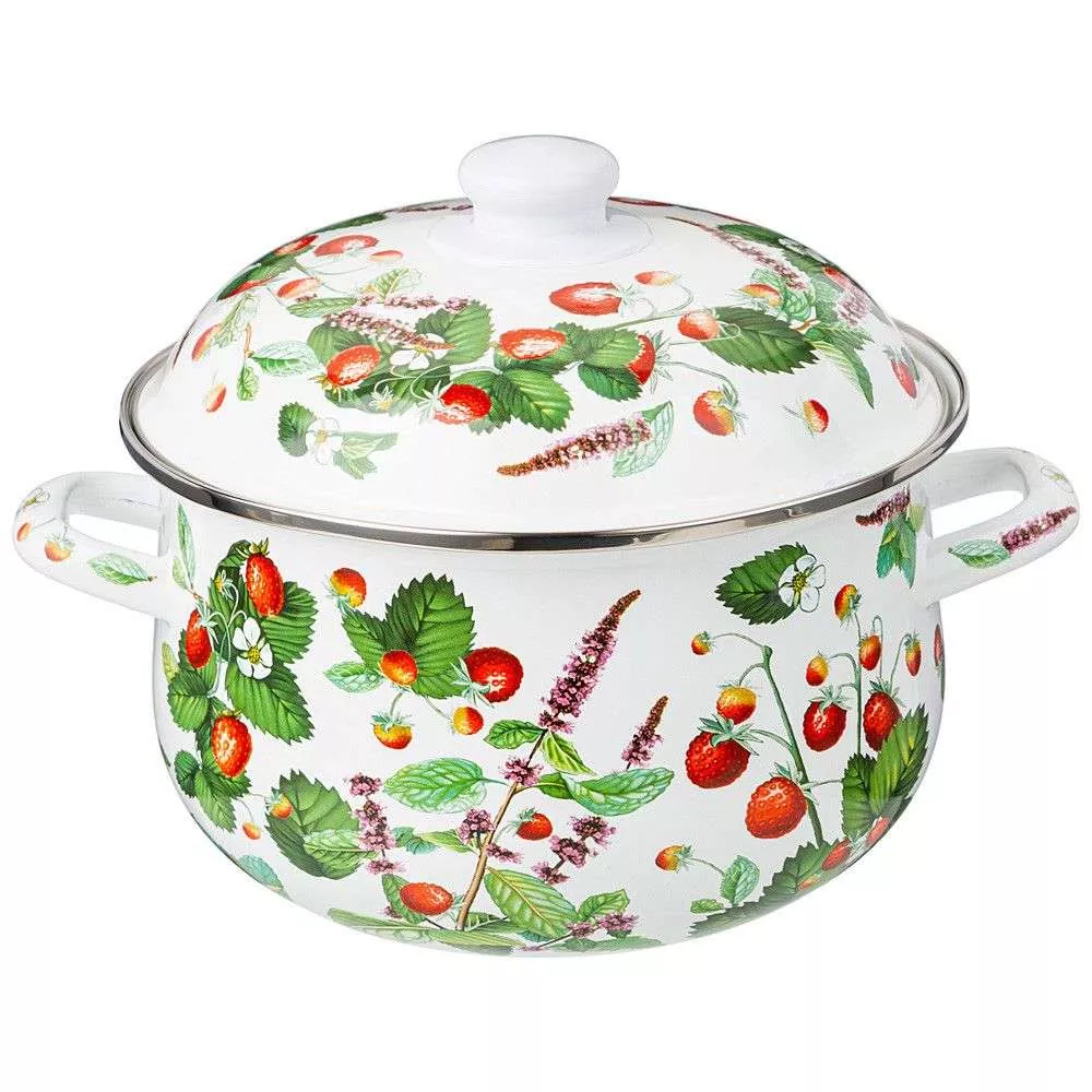 Кастрюля эмалированная с крышкой Фруктовая корзина