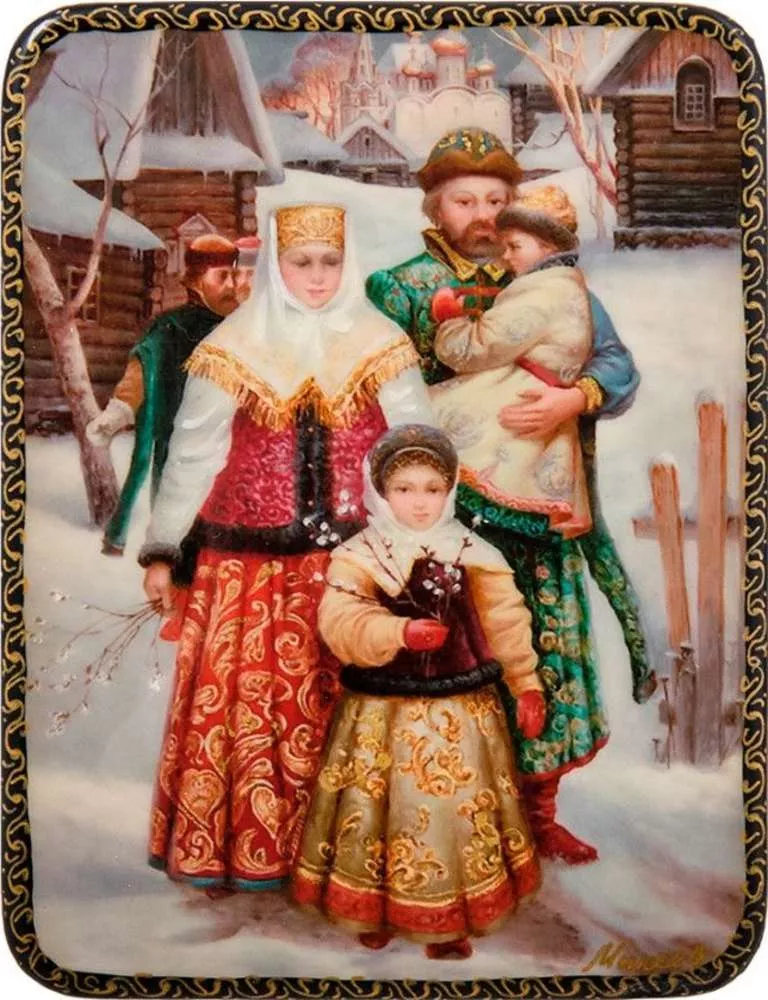 Шкатулка в технике декупаж Вербное воскресенье
