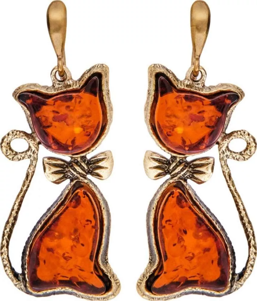Серьги Кошка Тень