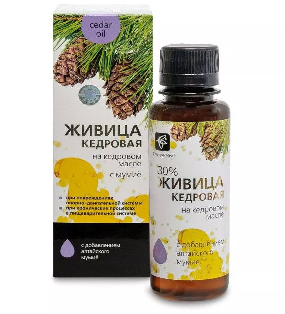 Живица кедровая на кедровом масле С мумиё - При повреждениях опорно-двигательного аппарата