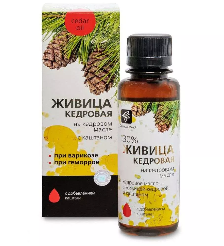 Живица кедровая на кедровом масле С каштаном - При варикозе и геморрое