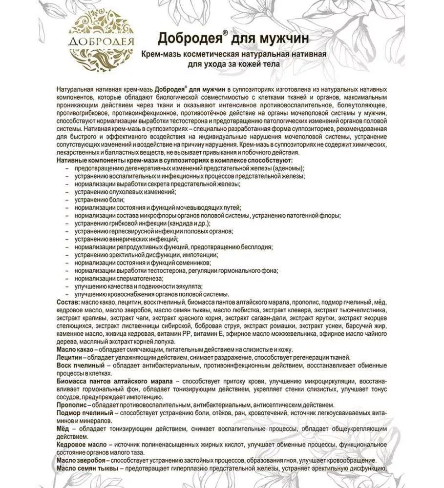 Добродея Средство косметическое для интимной гигиены для мужчин