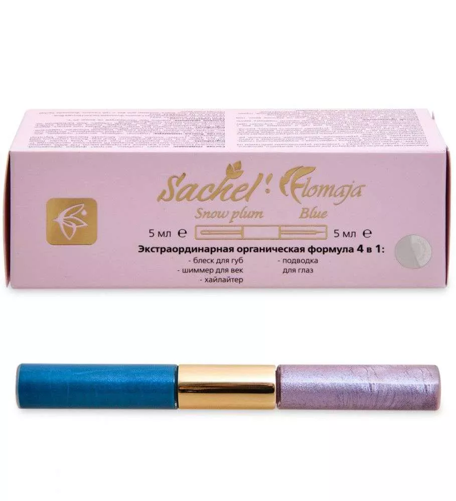 Сашель Flomaja подводка для глаз Blue + блеск для век и губ Snow Plum