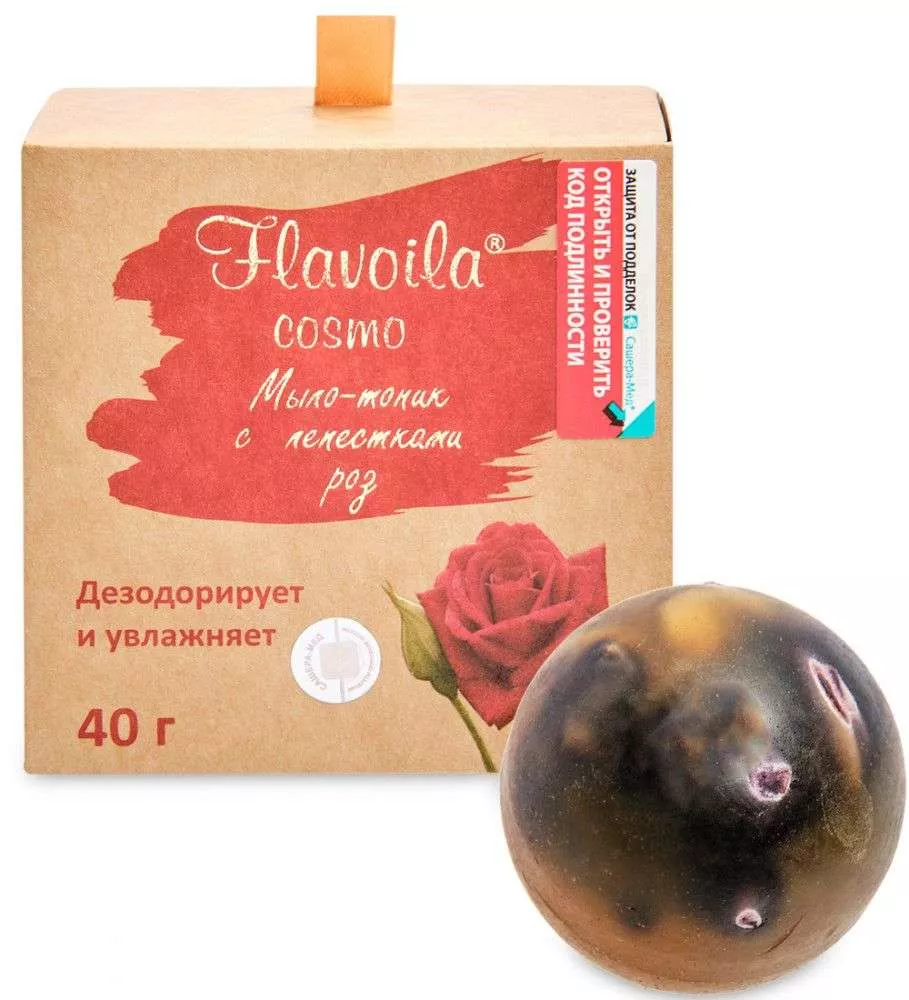 Флавойла Мыло cosmo с лепестками роз, 40 г