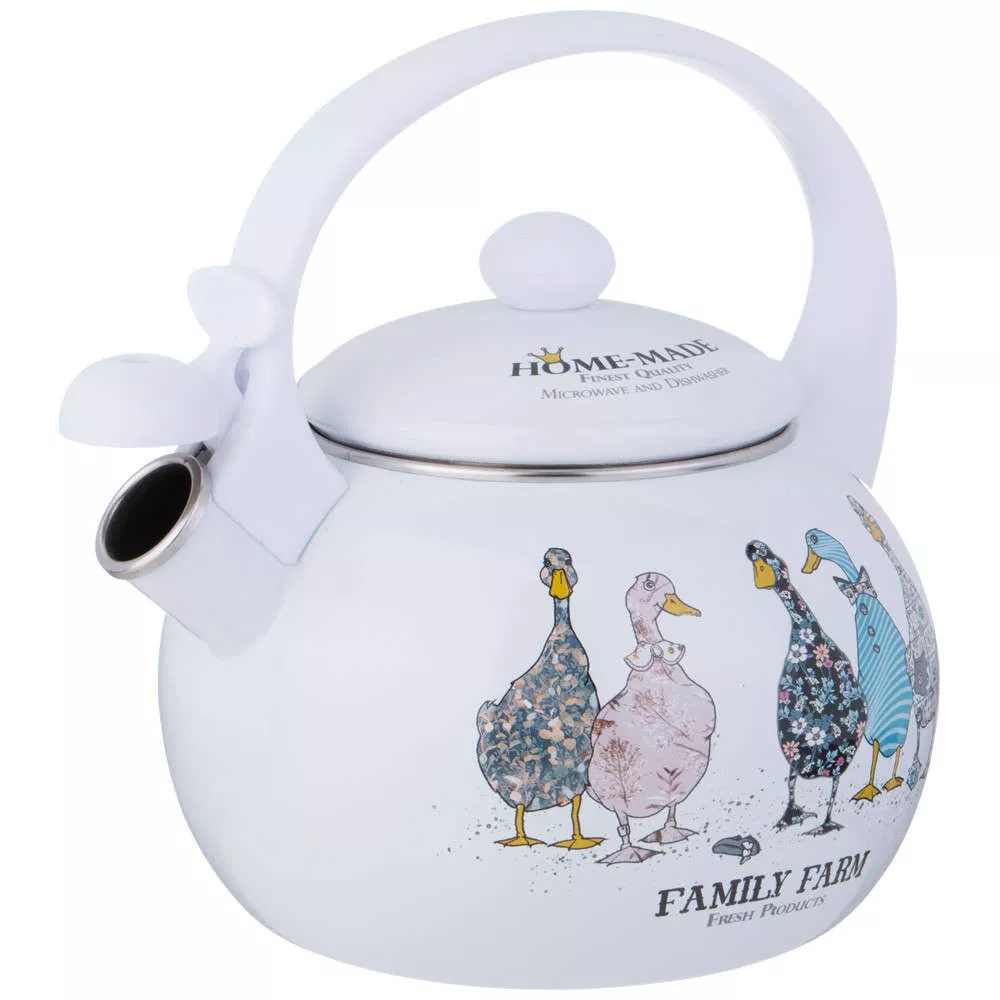 Чайник эмалированный со свистком Family farm