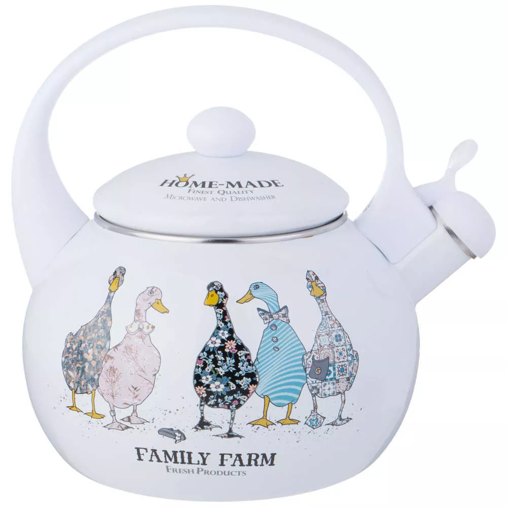 Чайник эмалированный со свистком Family farm