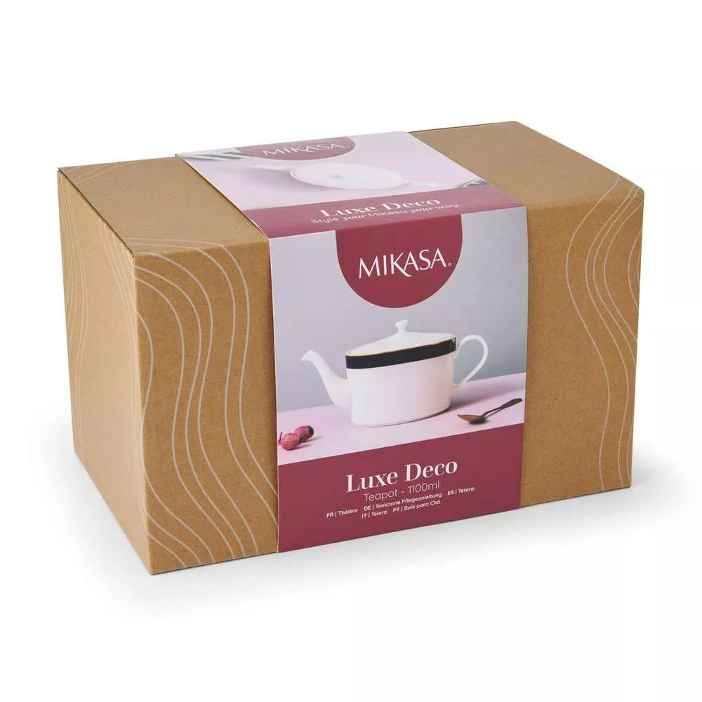 Чайник фарфоровый Mikasa Luxe Deco на 4 чашки (белый)