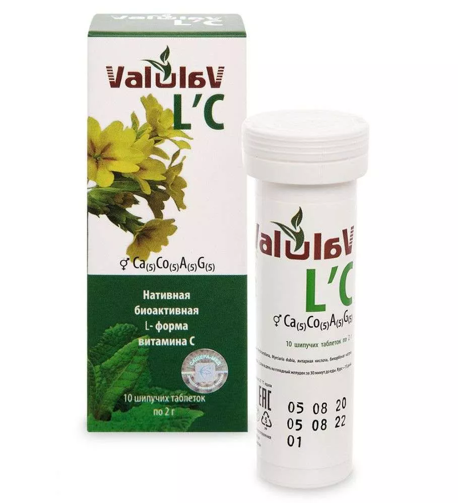 ValulaV L'C витамин C в шипучих таблетках, 10*2 г