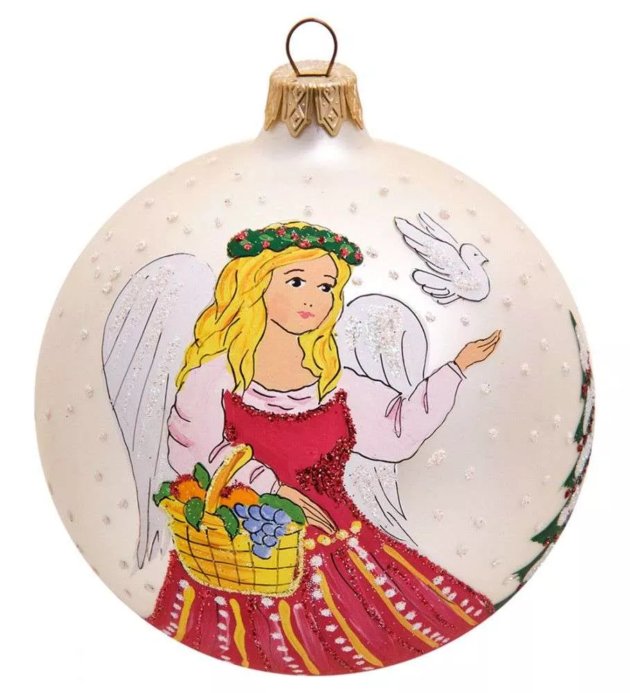 Ёлочное украшение Шар Ангел с голубем