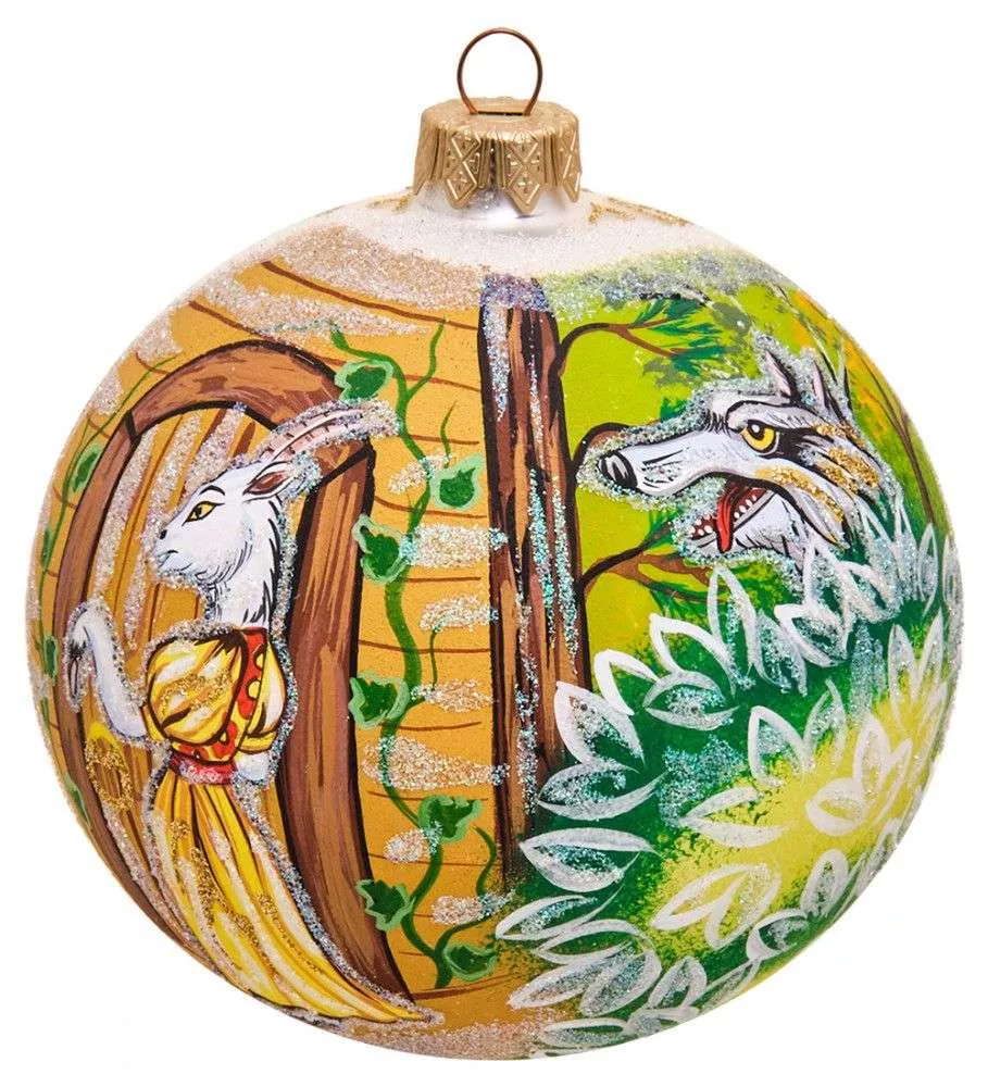 Ёлочное украшение Шар Коза и волк