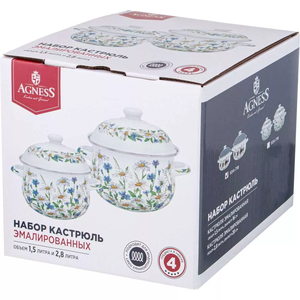 Набор из 2-х кастрюль эмалированных Family Farm