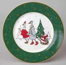 Тарелка закусочная Family Christmas зеленая