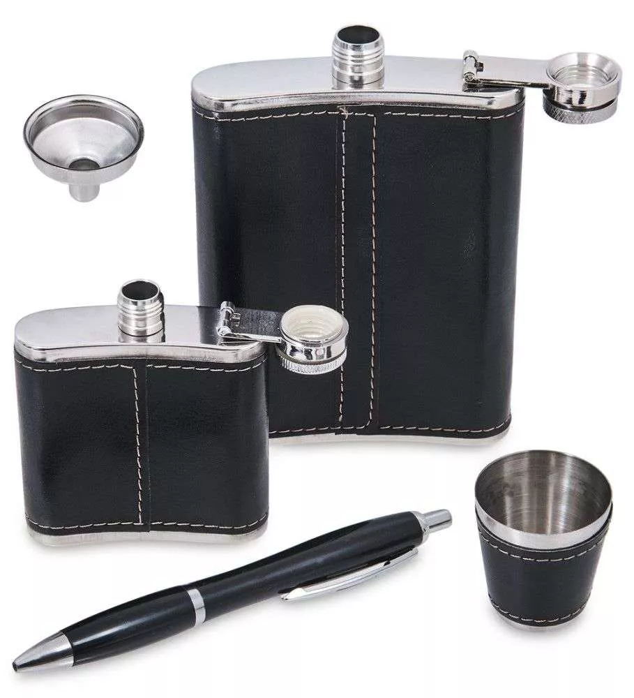 Подарочный набор фляжка с аксессуарами Black