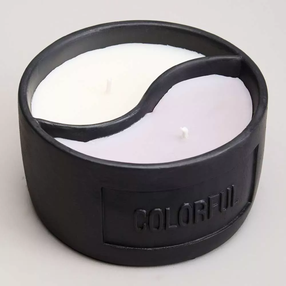 Свеча в стакане Yin yang dark amber