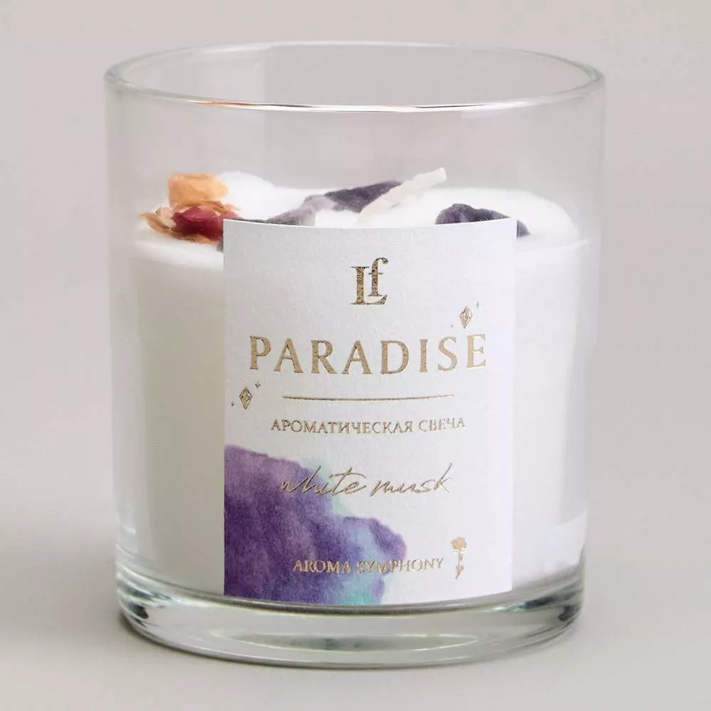 Свеча ароматизированная в стакане Paradise white musk