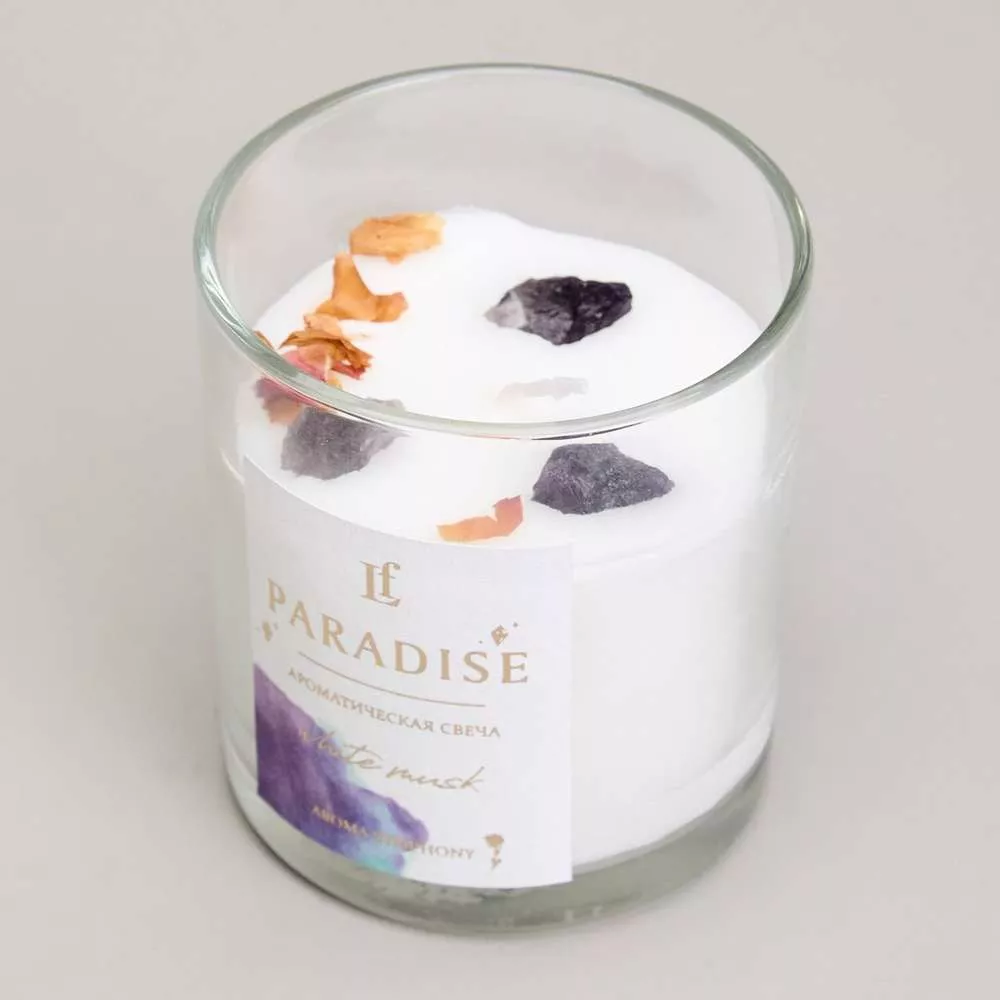 Свеча ароматизированная в стакане Paradise white musk