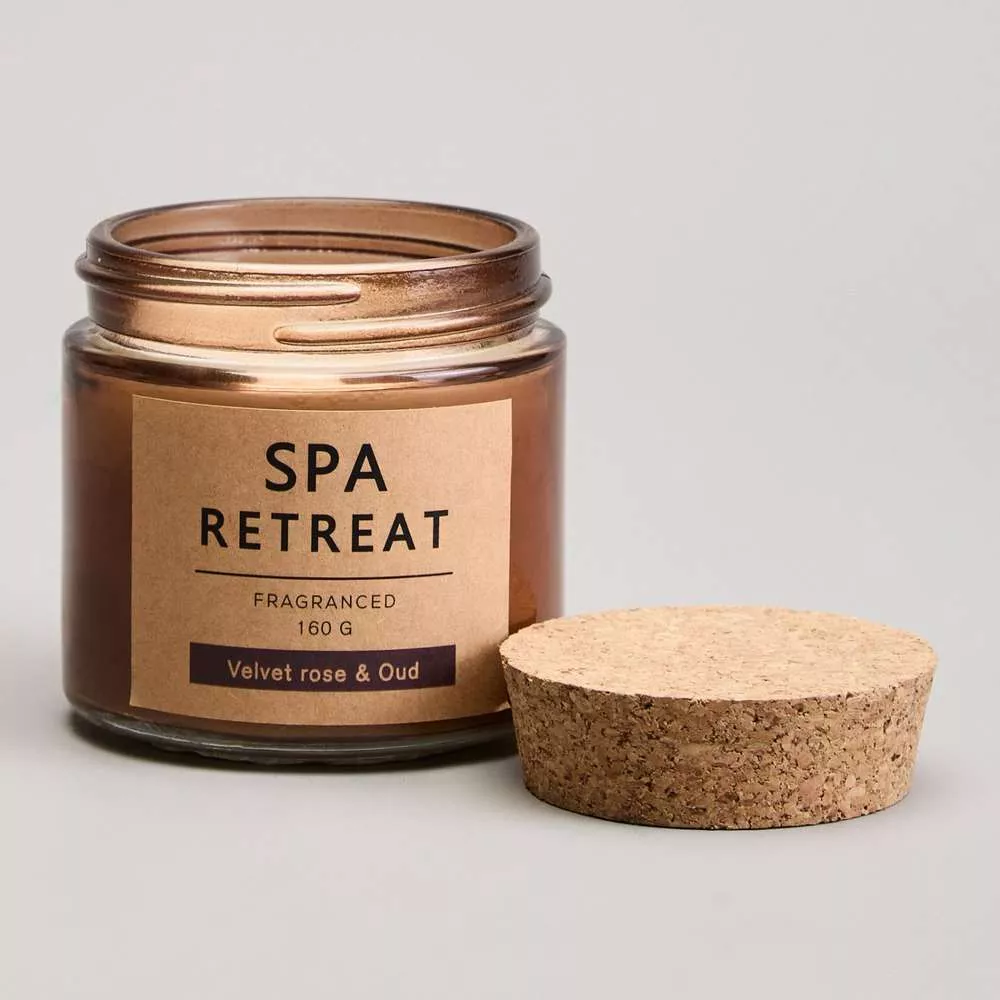 Свеча ароматизированная в стакане Spa retreat velvet rose&oud 