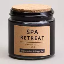Свеча ароматизированная в стакане Spa retreat black amber&cinger lily 
