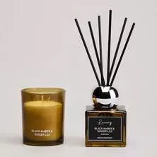 Набор ароматический Luxury свеча в стакане и диффузор  black amber&ginger lily