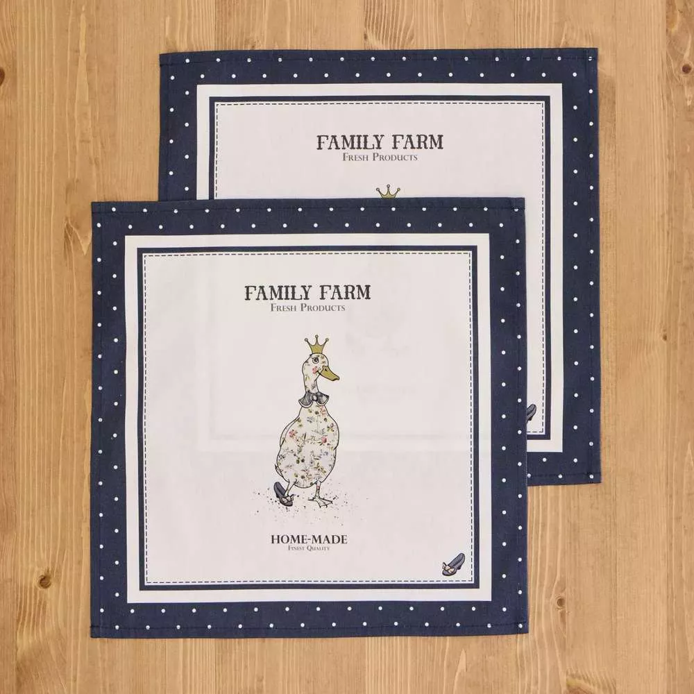 Набор из 2-х салфеток Family Farm (синий)