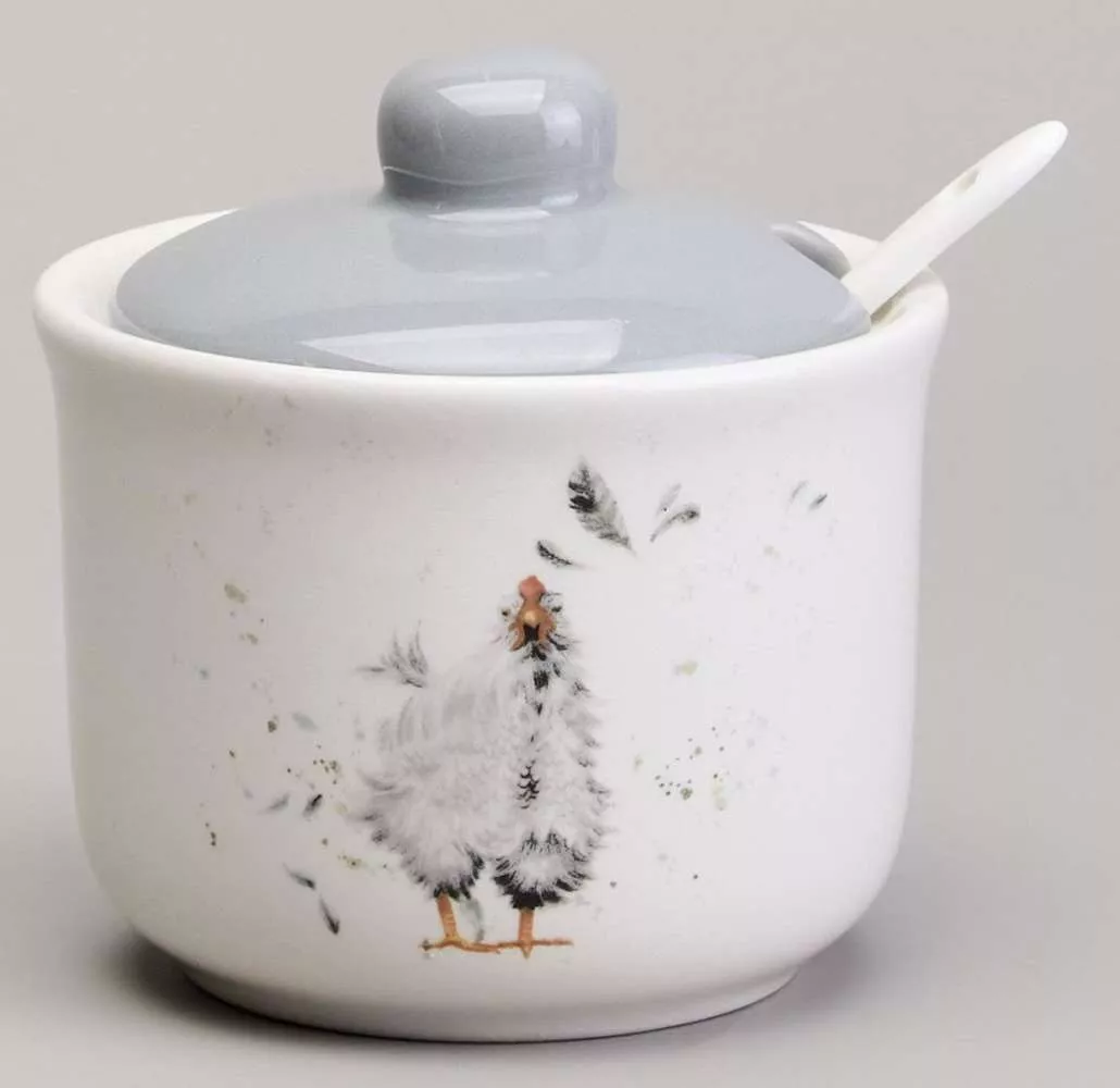 Сахарница с ложкой  Funny Hens