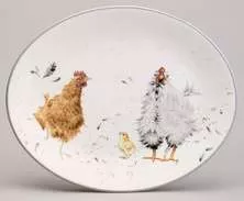 Блюдо овальное  Funny Hens