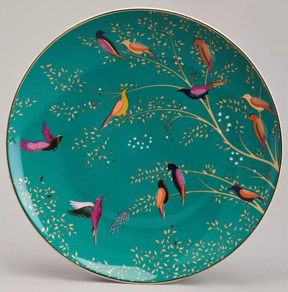 Тарелка закусочная Golden Birds бирюза