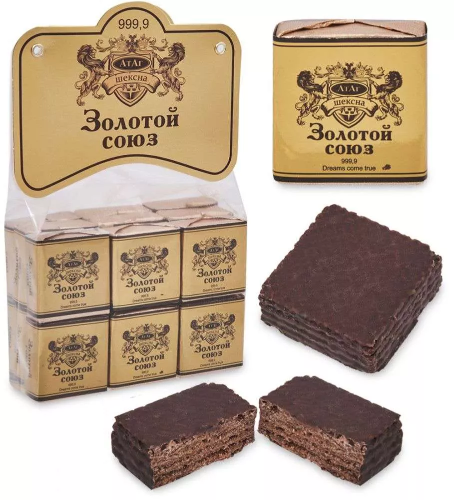 Вафли глазированные Золотой союз  210 гр