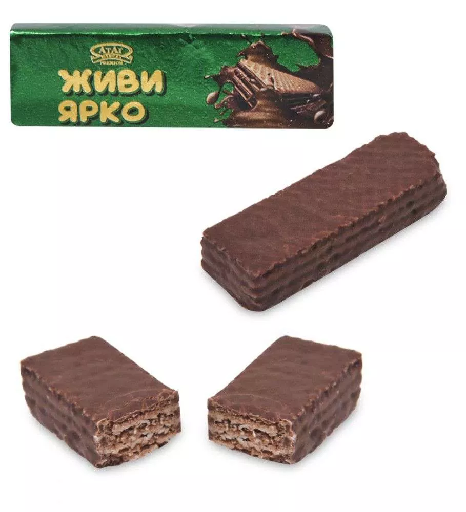 Вафли глазированные Живи ярко 120 гр