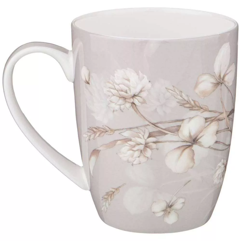 Кружка White flower (серая)
